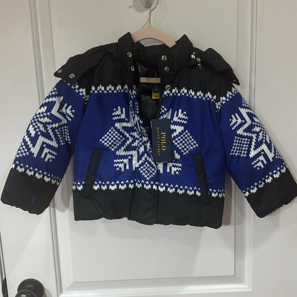 *NEW* RALPH LAUREN TODDLER GIRLS SNOWFLAKE PUFFER COAT JACKET 2T - Picture 2 of 10